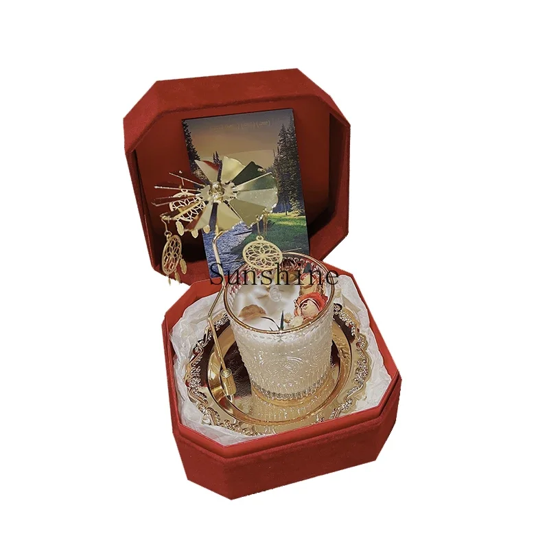 

Handmade dried flowers scented candles fragrance gift box literary niche retro wedding items