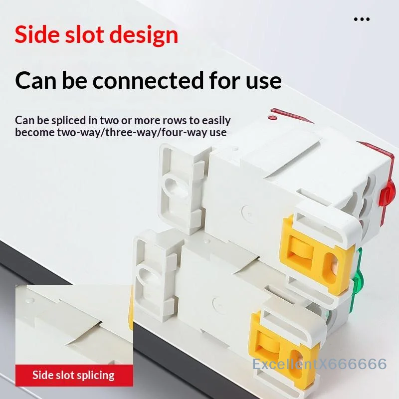 UKK Din Rail Terminal Block Power Distribution Box 80A One In Multiple Out Electrical Wire Junction Box Split
