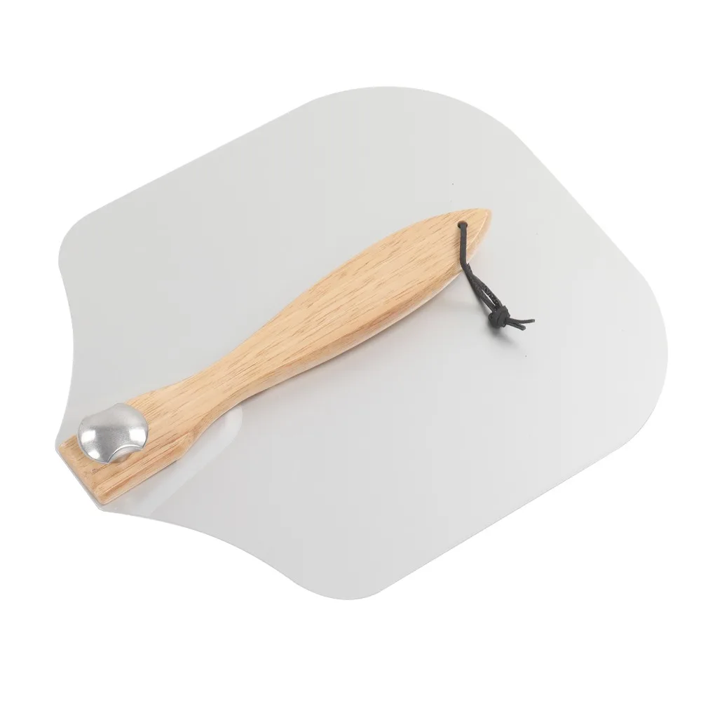 Aluminum Pizza Spatula Collapsible Handle Oak Handle Pizza Paddle Wooden Handle Oxidation Resistant Pizza Transfer Tool