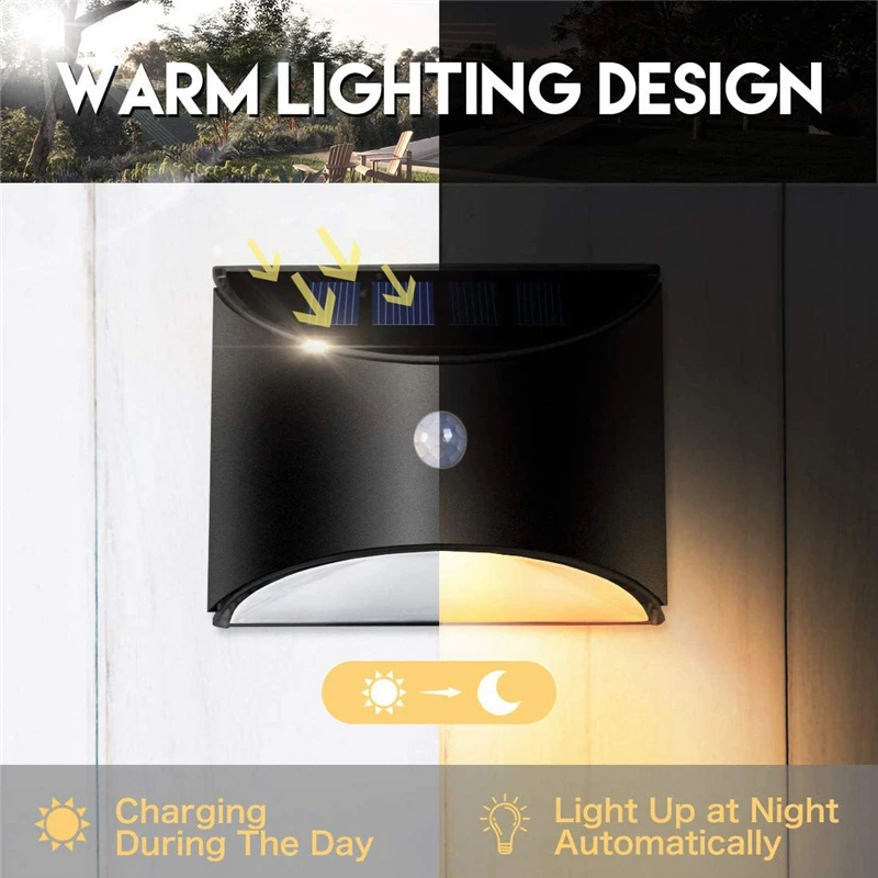LED Solar Light Outdoor Motion Sensor Wall Lights Waterproof Garden Wall Lamp Solar Power Lighting Decorative Wall Stair Fence