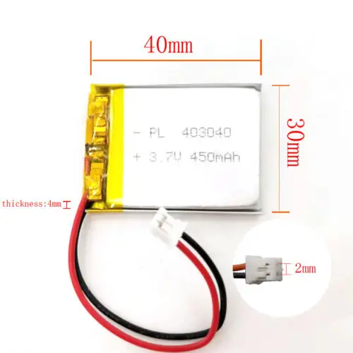 1pcs 3.7 V 450 mAh 403040 Lithium Polymer Ion Battery Smart Watch MP4 DVD GPS Tablet Electric Toys Mobile Power