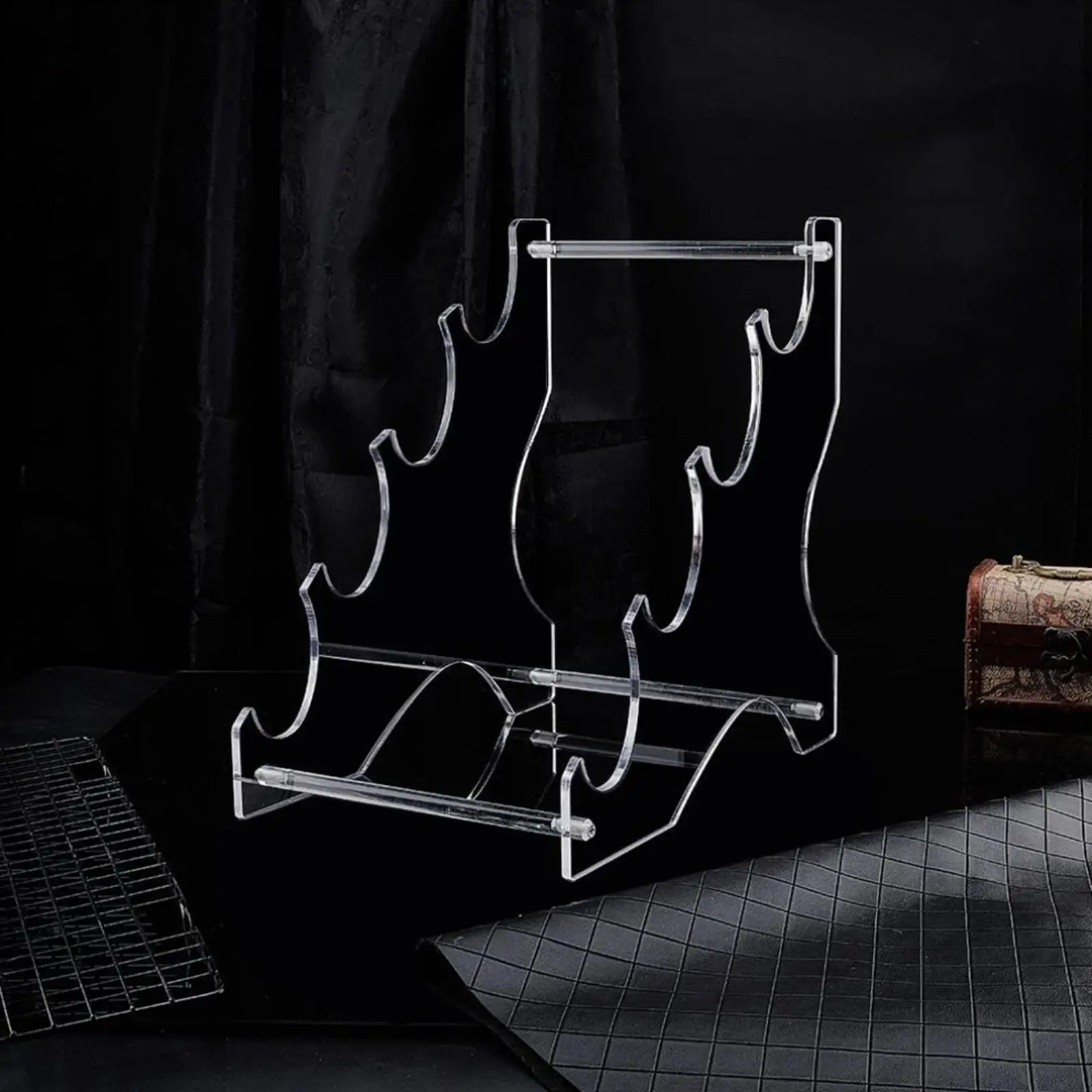 

Stand Display,4 Tier Holder, Sturdy Transparent Display Rack for Shelf