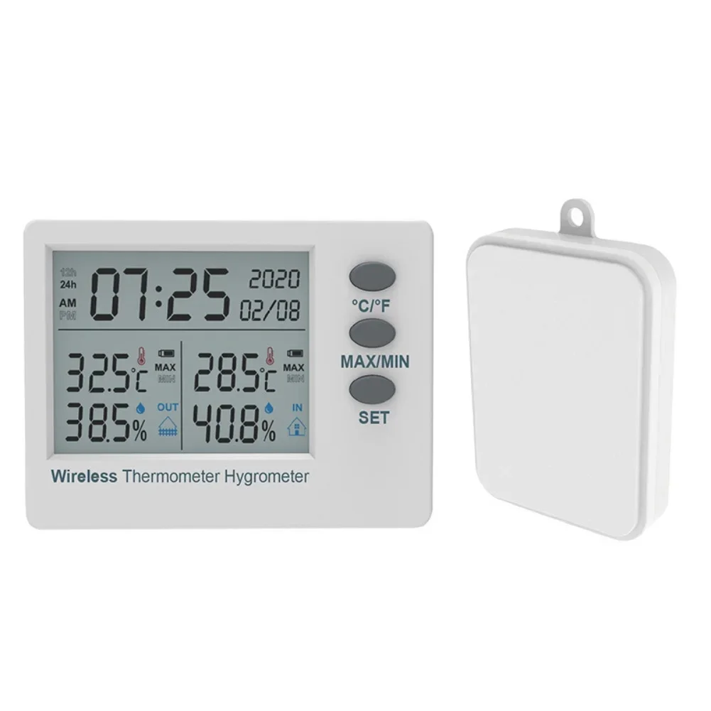 Indoor Outdoor Wireless Thermometer for Refrigerator Accurate Temperature Monitor Large LCD Display with Alarm Function
