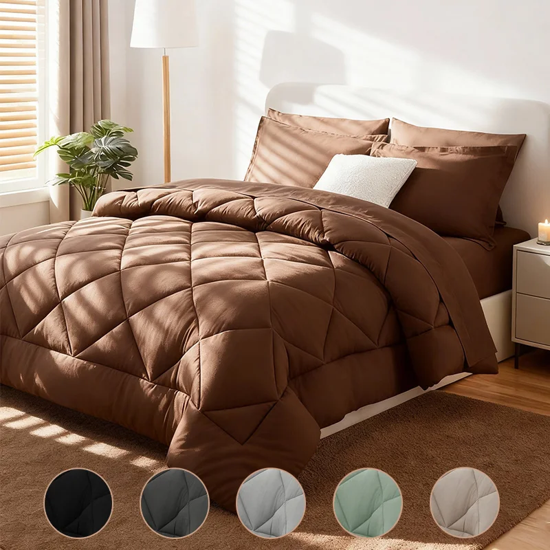 2025 Solid Winter Quilt Skin-Friendly Cozy Hypoallergenic Polyester Comforter Classic Design Lightweight Bedding Blanket 여름 이불