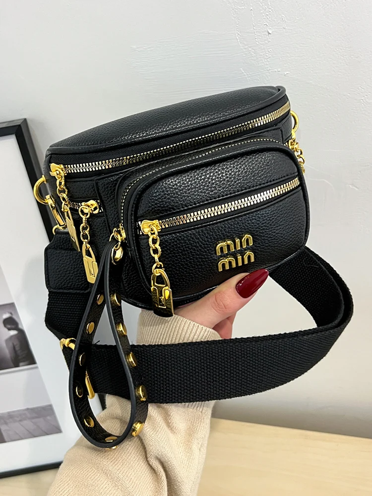

New fashion chest ladies small bag 2025 trendy casual all-match one-shoulder cross-bag chest bag multi-purpose messenger bag