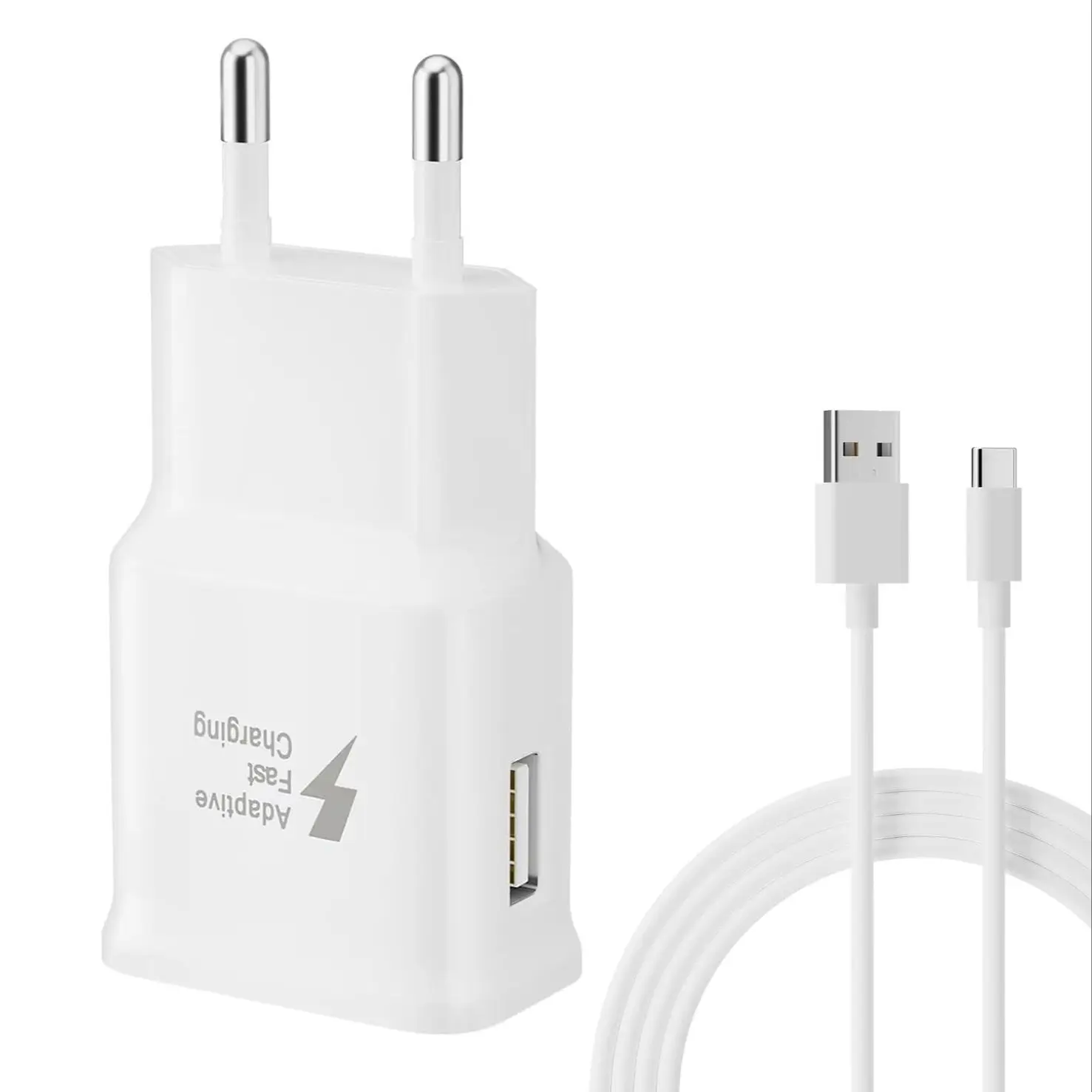 Charger 15W USB Fast Charger with 1M for Samsung for Galaxy S21/S20/S8/A14 A23 A40 A52 A53 A54 Android Fast Charger Plug