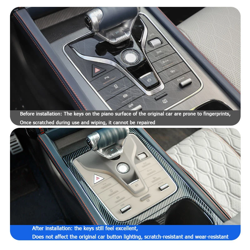 ZLWR BYD ATTO3 silicone gear knob car central control protective pad BYD ATTO3 gear knob silicone sticker central control sticke