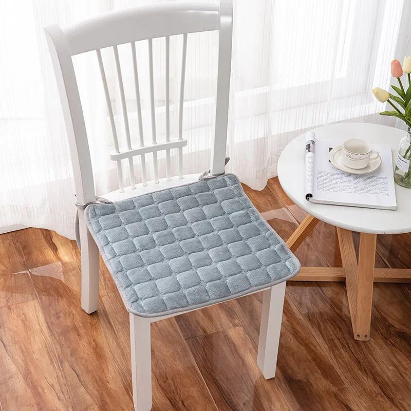 Restaurant Chair Cushions Autumn and Winter Plush Dining Table Stool Cushions with Straps Home Dining Chairs