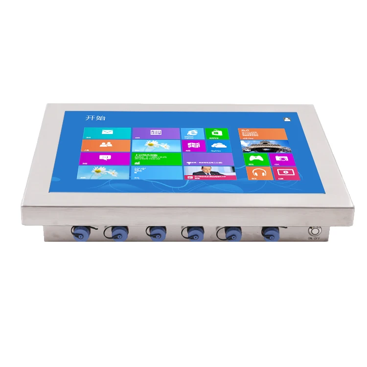 19'' 21.5'' VESA Mount Resistive Touch IP67 Computer Fanless Stainless Steel Panel Pc With Win11 System