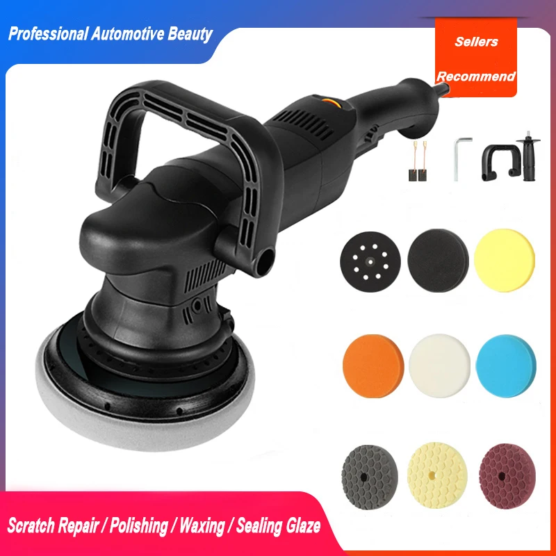 

110V/220V 5 Inch Car Beauty Polisher Machine 1250W Polishing Kit Dual Track Waxing Glaze Sealing DA Eccentric Polishing Machine