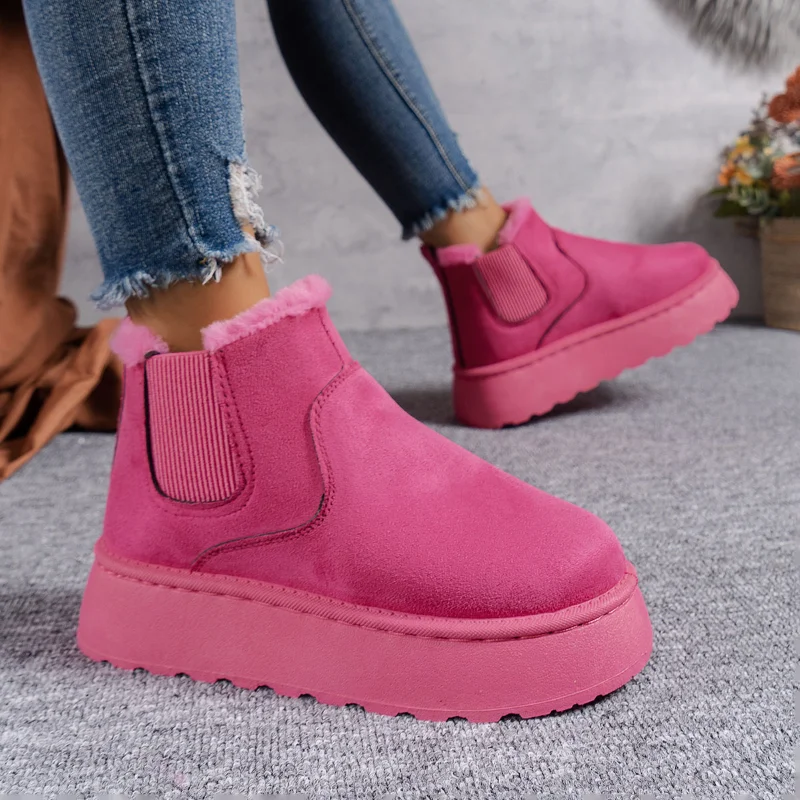 

Women's Boots 2024 Trend Winter Shoes For Woman Winter Boots Ankle Low Heels Botas Mujer Waterproof Snow Boots With Fur Shoes