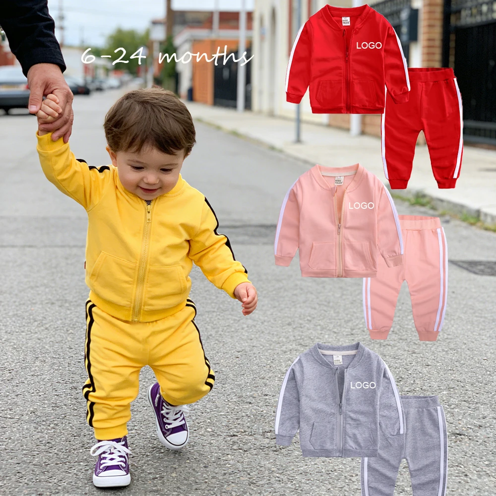 Newborn Baby Clothes Set Boys Girls Tracksuits French Terry Clothing Sweat Suit Zipper Cotton Outfits Toddler Sweatsuits Sets