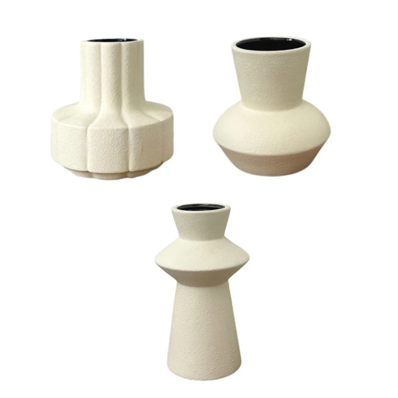 

Set Of 3 Ceramic Vases For Decor Neutral Home Decor Vases For Living Room Decor Rustic Vases