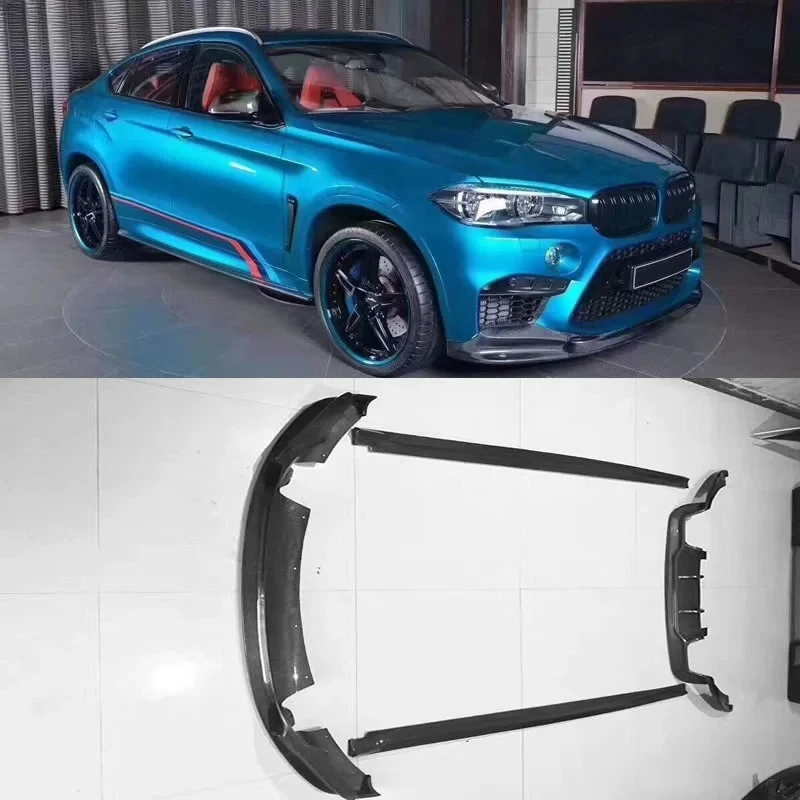 

Для Bmw F85 X5M F86 X6M F15 F16 Передний бампер автомобиля из углеродного волокна, задний диффузор, боковые юбки, спойлер, комплект кузова 2014up