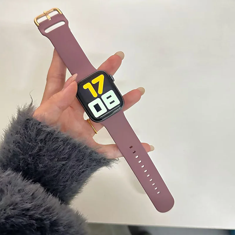 Classic Silicone strap For Apple Watch 11 42-46mm 49mm 44mm 45mm 40mm 41mm Sport bands iwatch series 10 9 8 7 6 5 SE Ultra 3-2-1 image 5