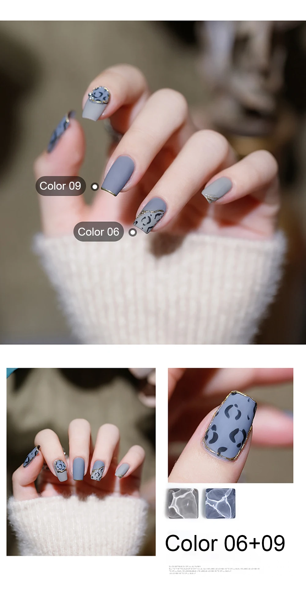 Vendeeni 18 Farben Blau-Grau Gel-Nagellack Semi-Permanent UV LED Soak-Off Gel-Lack Reine Kühle Farben Gel-Lack für Nagelkunst – Detail 8
