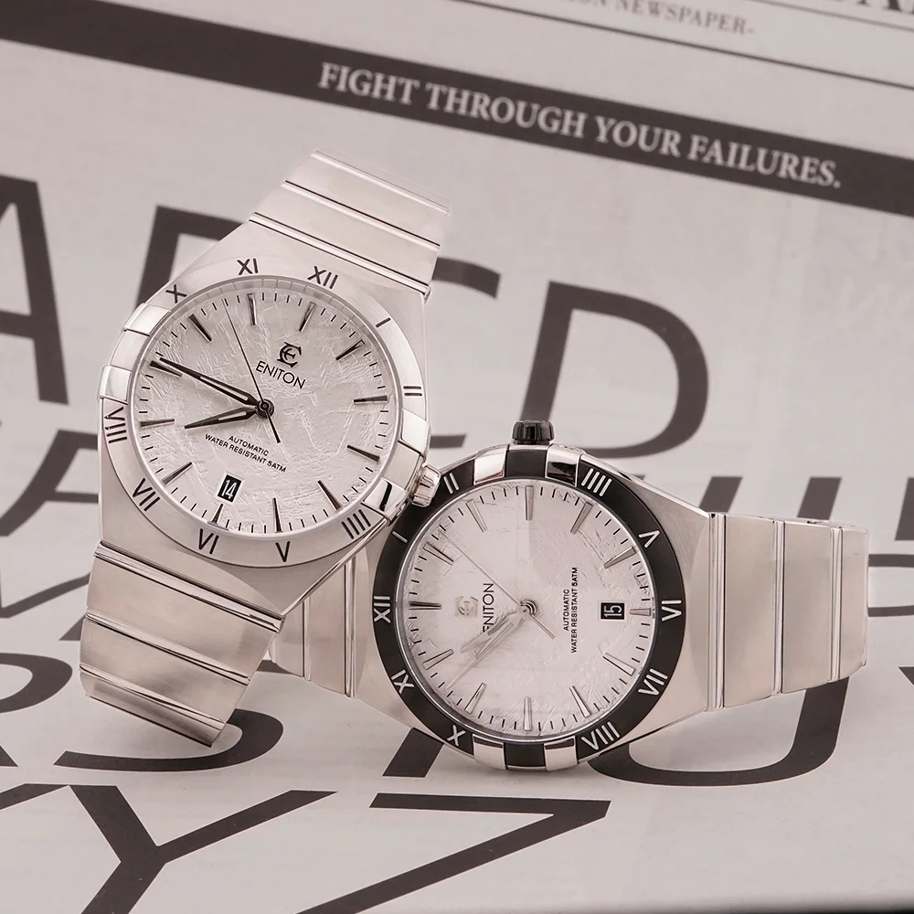 ENITON 40mm orologio automatico da uomo in acciaio inossidabile 316L orologio da uomo di lusso da lavoro NH35 movimento in acciaio rotondo luminoso orologi automatici