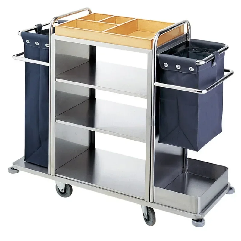 Long - lasting Hot sales slim janitorial cart cleaning housekeeping trolley electric linen housekeeping cart trolley hotel