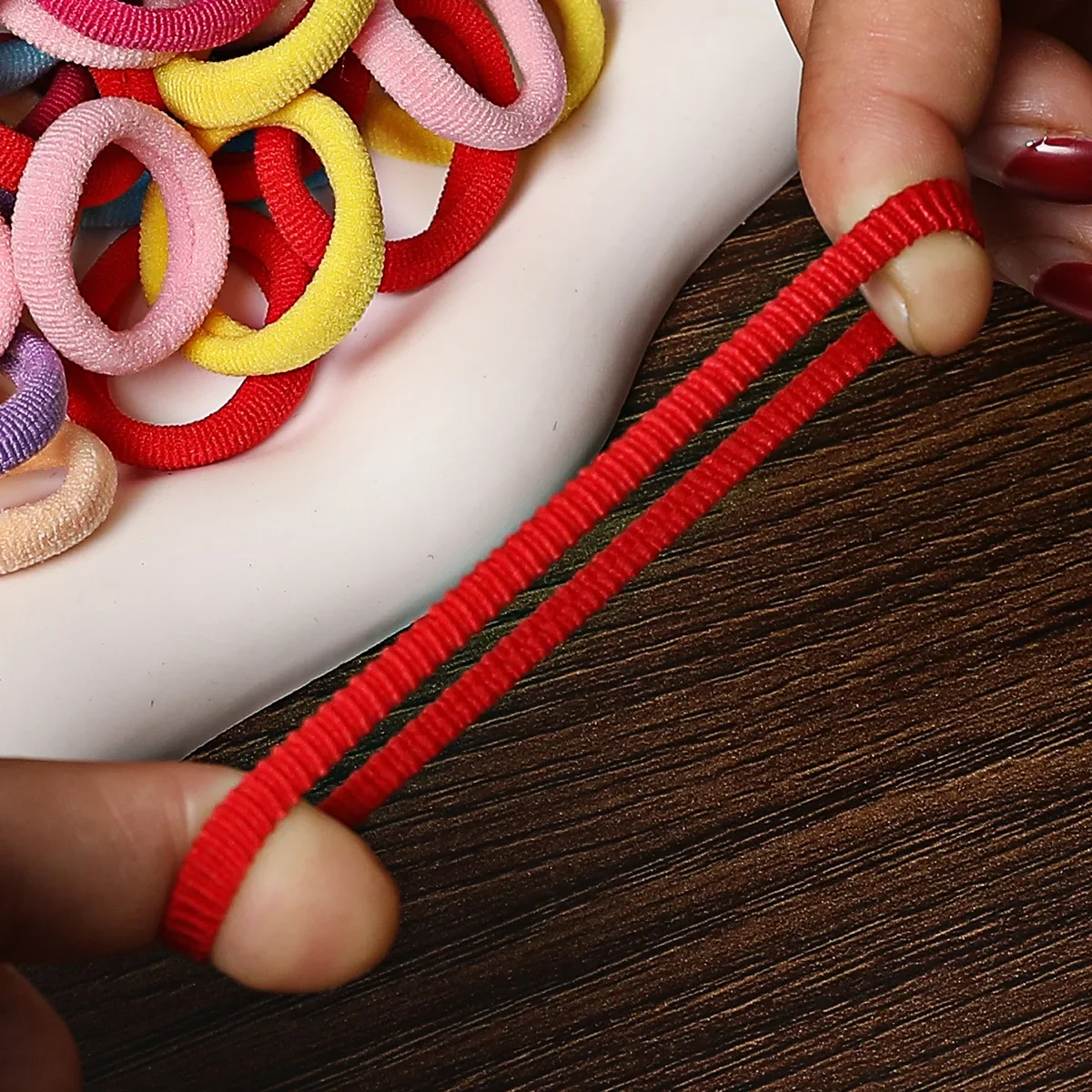 Gomas para el pelo de nailon para niña, cintas para el pelo de colores, bandas de goma elásticas, ligas para el cabello, accesorios para niña, 50/100 piezas