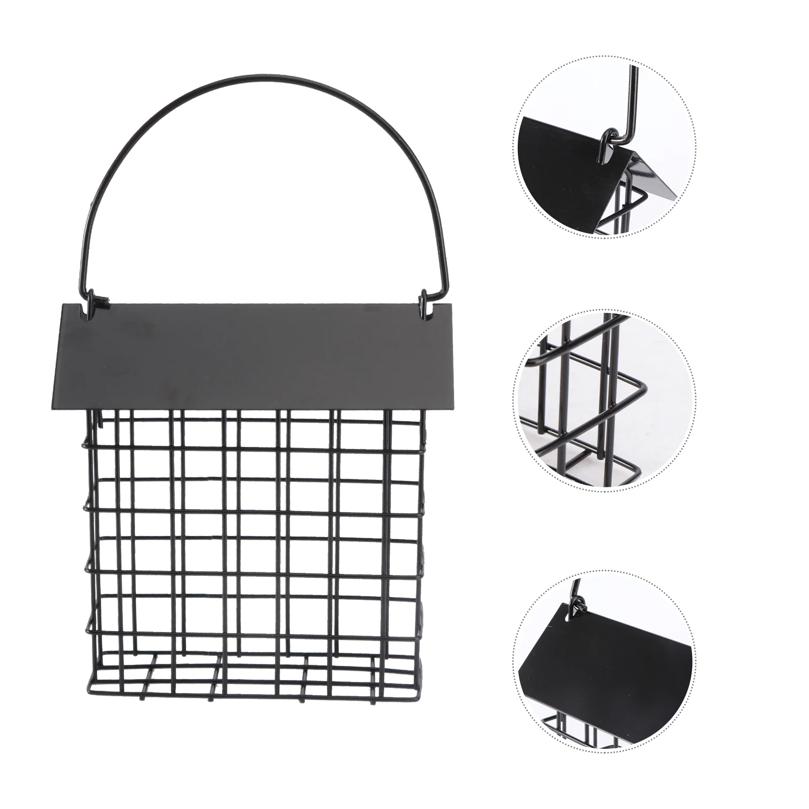 

Square Bird Feeder Hamper Chicken Fodder Feeding Bowl Garden Hanging Birds Eating Basket Portable