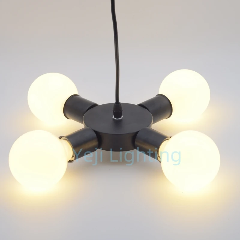 E27 Ceiling Lamp American Iron Art Loft Lights Modern Chandelier E27 Ceramic Lamp Holder Led Pendant Light E27 Metal Lamp Base