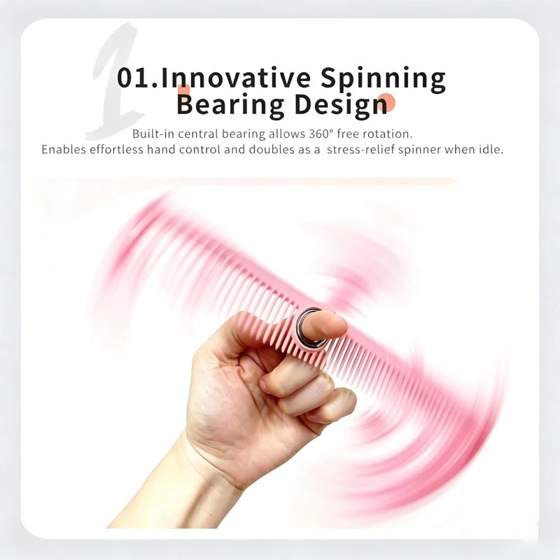 Rotating Hair Styling Comb Dual Wide Fine Teeth Detangler Comb Portable Durable Salon Barber Hair Cutting Comb