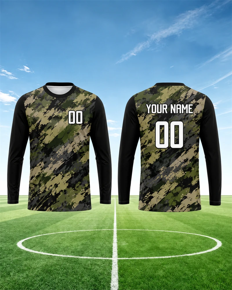 Outdoor Sport Name - Custom Name Number Mens Long Sleeve