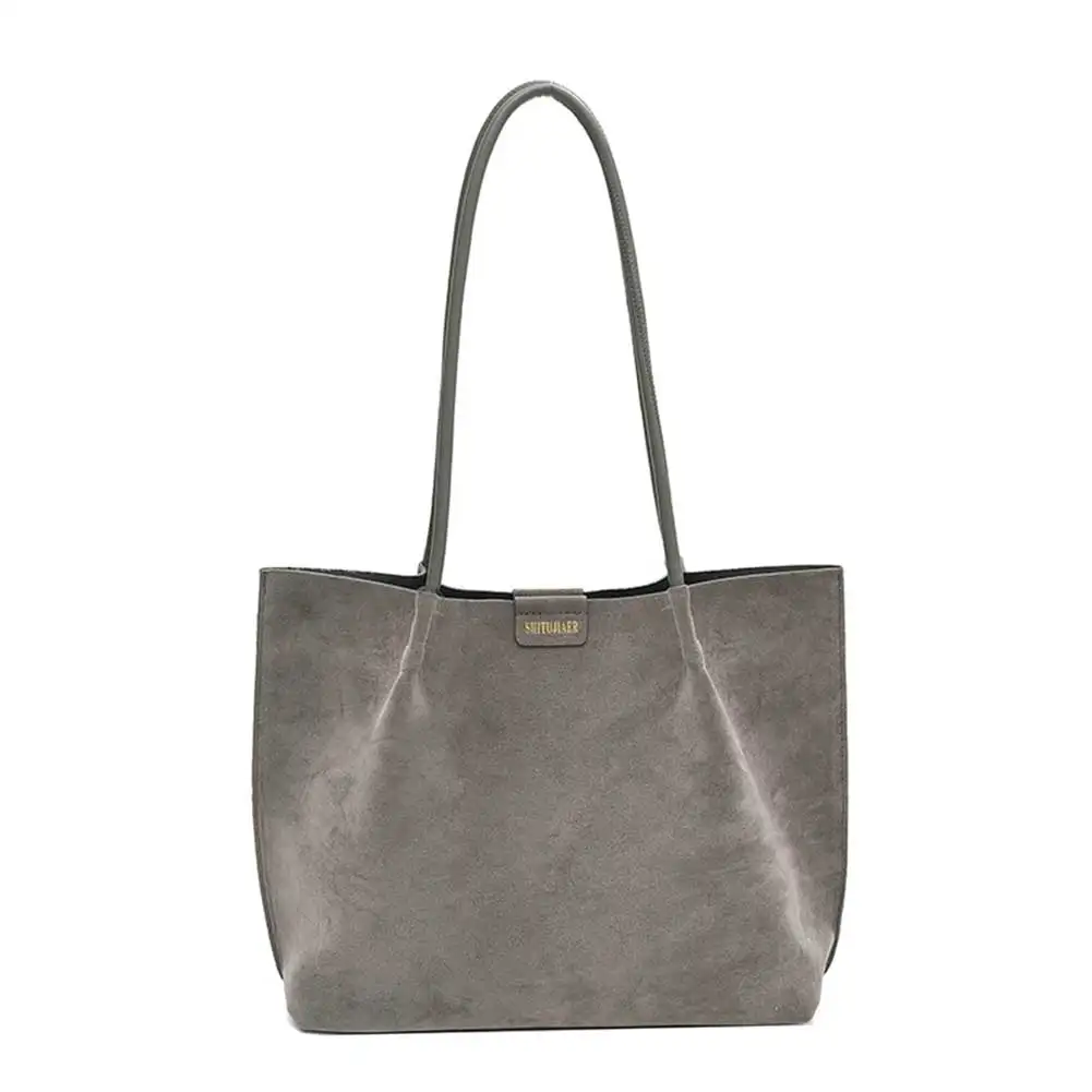 

Women Vintage Tote Bag Large Capacity Suede Frosted Shoulder Bag Slouchy Tote Handbag Ladies Outdoor Bag