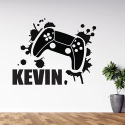 Personalized Gamer Name Wall Sticker Vinyl Modern Home Decor Kids Room Bedroom Playroom Customized Name Decals Gaming Zone Z566