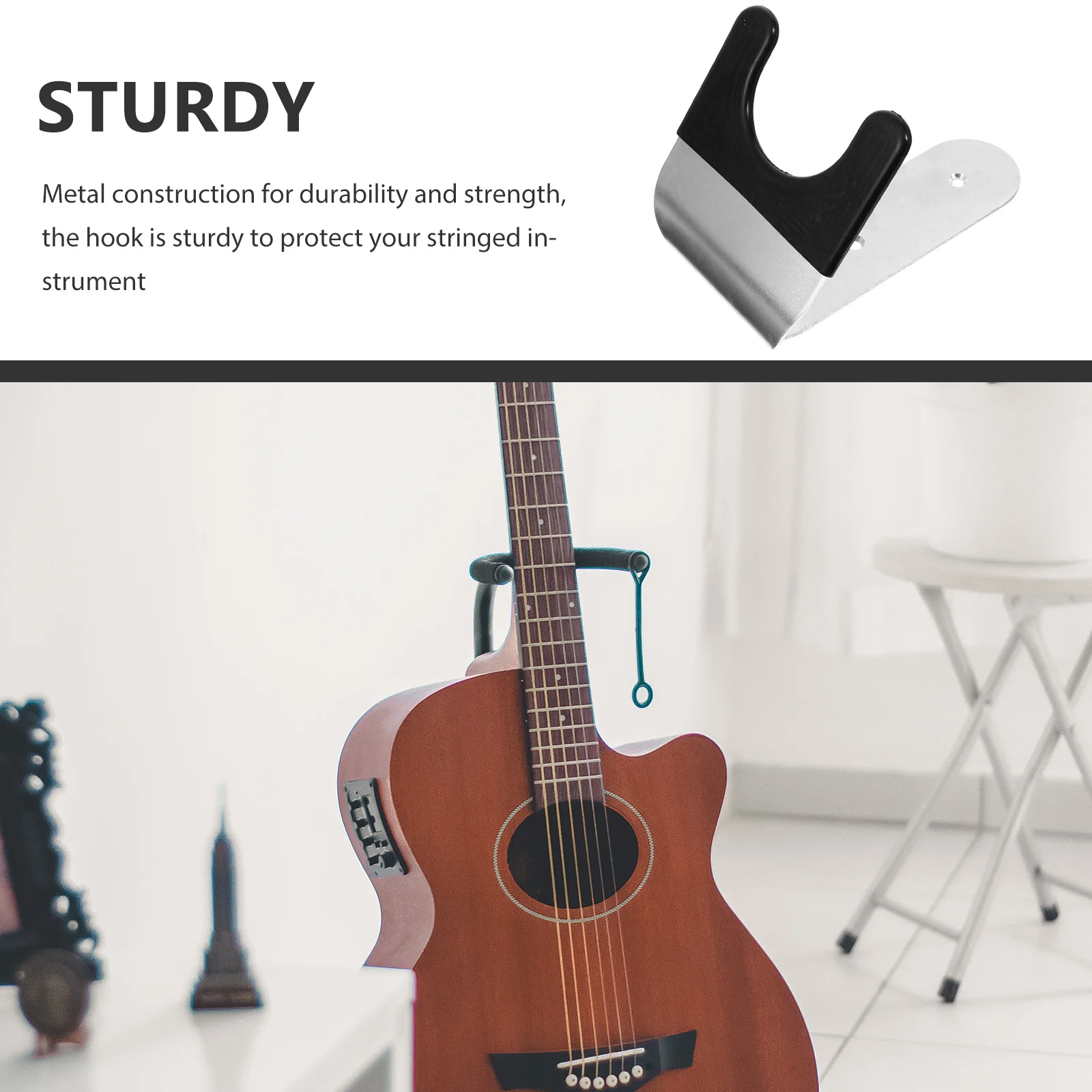 Guitar Wall Hook Metal Instrument Hanger for Acoustic Electric Ukulele Bass Erhu Wall Mount Rack Space Saving