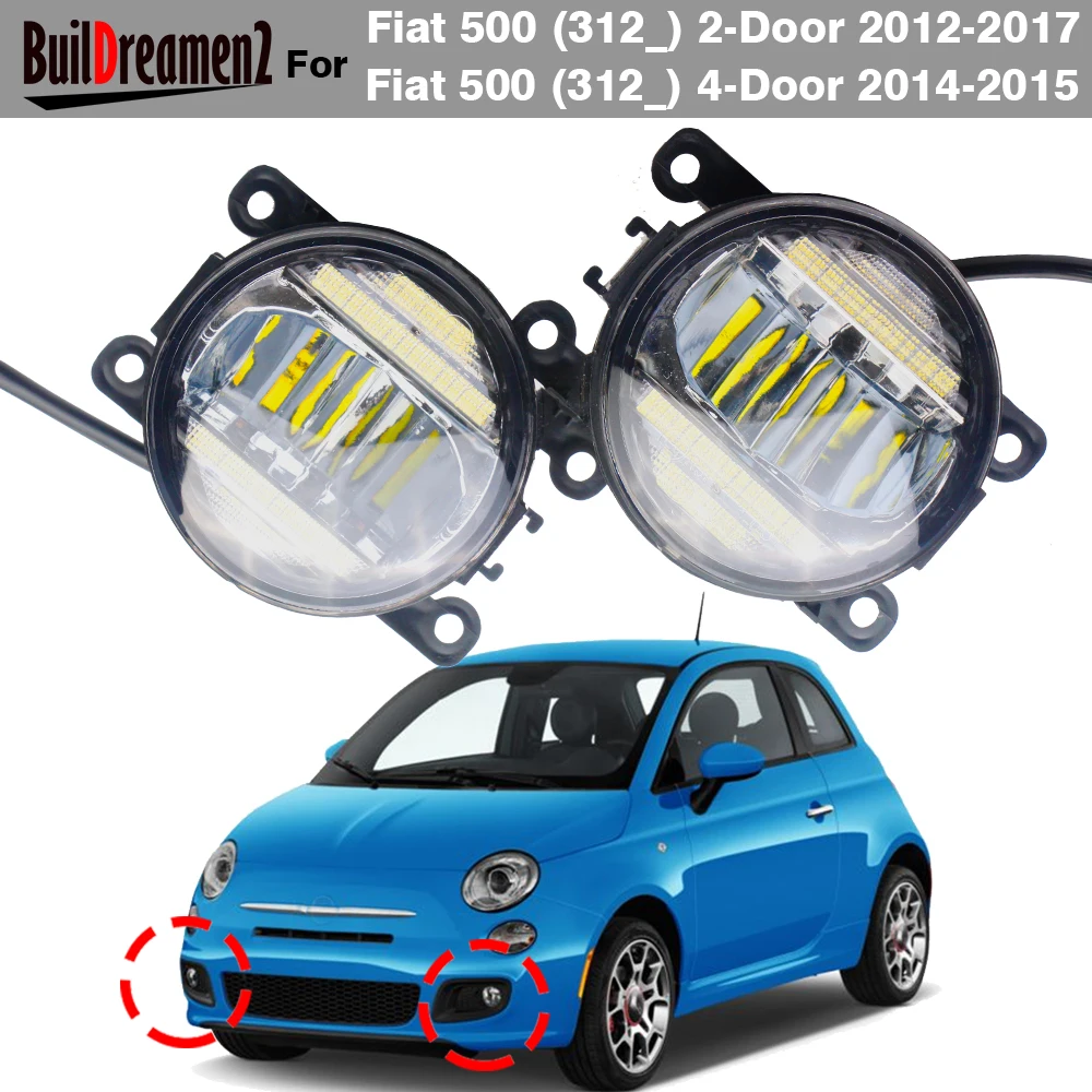 2 X H11 Car LED Fog Light DRL Daytime Running Lamp For Fiat 500 (312_) 4-Door 2014-2015/2-Door 2012-2017 (Except Abarth Model)