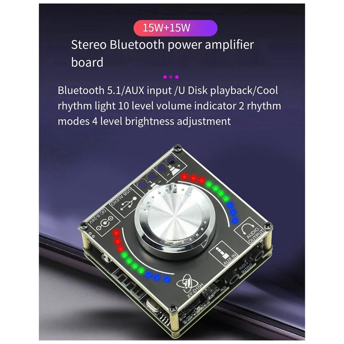 POP-l10W15W20W Стерео Bluetooth Аудио Цифровой Усилитель Плата Модуль Объем Спектр Музыка Ритм Свет