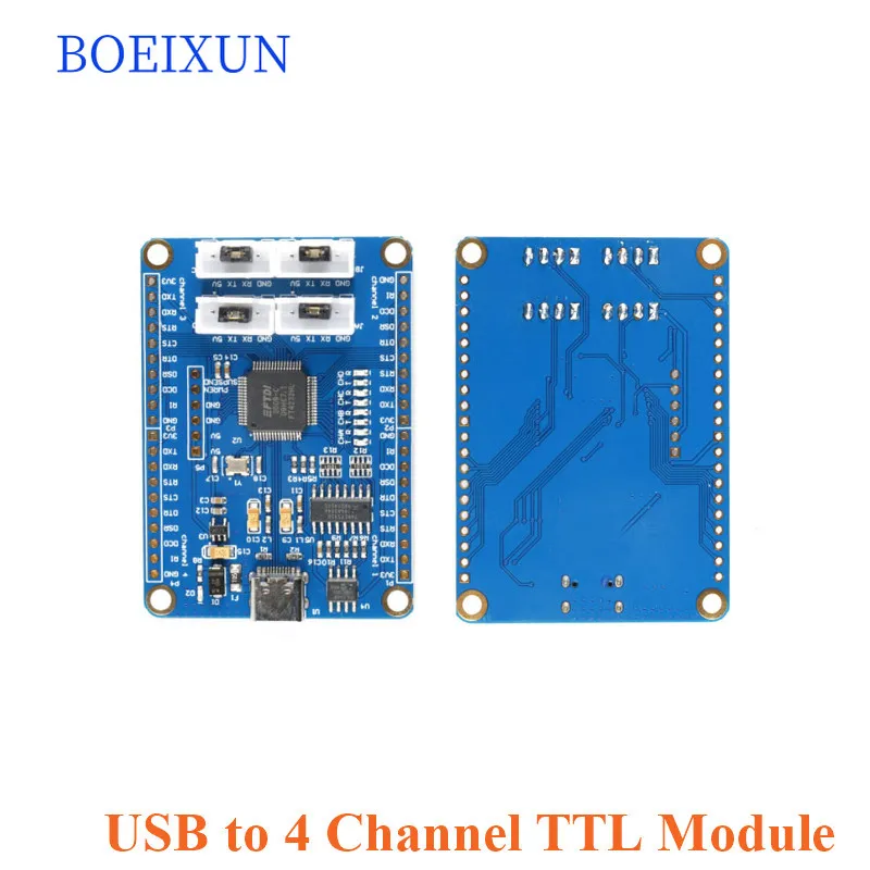 

FT4232HL USB to 4 Channel TTL Serial Port Convertor Board Module USB to Multi-channel Serial Port 5V 3.3V