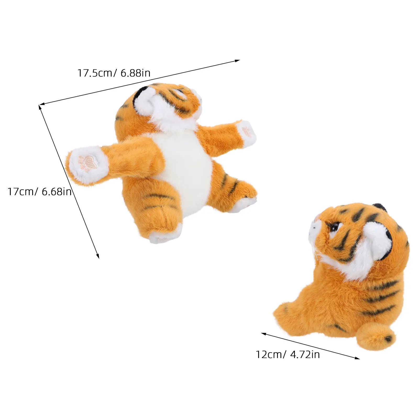 Braccialetti a scatto con animali (Tigre), morbidi e regolabili, ideali come premi scolastici, bomboniere per feste di carnevale, braccialetti a scatto con animali di peluche