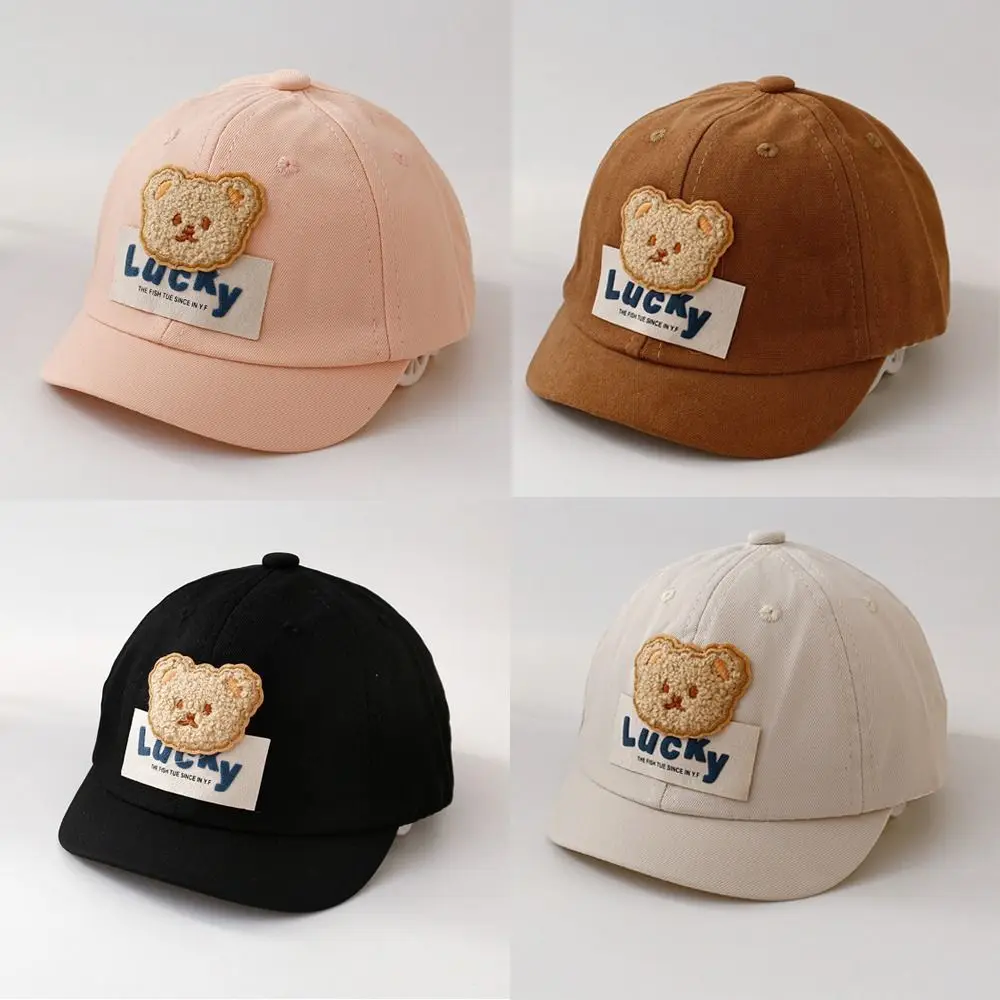 

Cartoon Bear Toddler Baseball Cap Soft Brim Outdoor Sun-protective Baby Beach Hat Breathable Boys Girls Bonnet