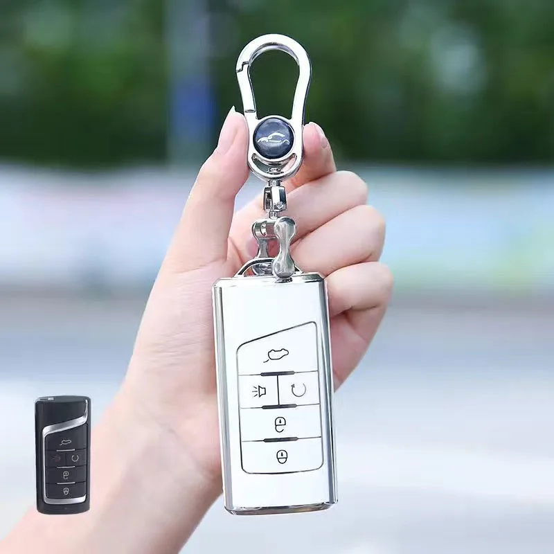 

For GAC Trumpchi GS4 GM8 GA3 GA6 SGS7 GA4 GS5 GS3 Legend GS8 TPU Remote Car Key Case Cover Shell Keychain Keyless Accessories