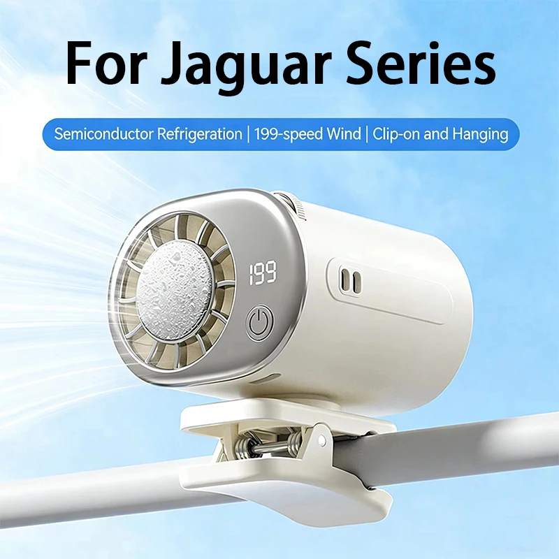 Ventilador Portátil com Clipe para Carro, Compatível com Jaguar T2 T1 Dashing Freedom X70 Plus Coupe X90 199, Ventilador Mini com Baixo Ruído e Fixação em Qualquer Lugar