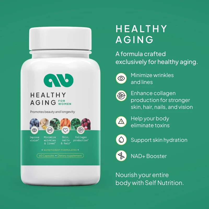 

Healthy anti-aging supplement, containing resveratrol, NAD, collagen enhancer, biotin, etc. - vegetarian, 60 capsules