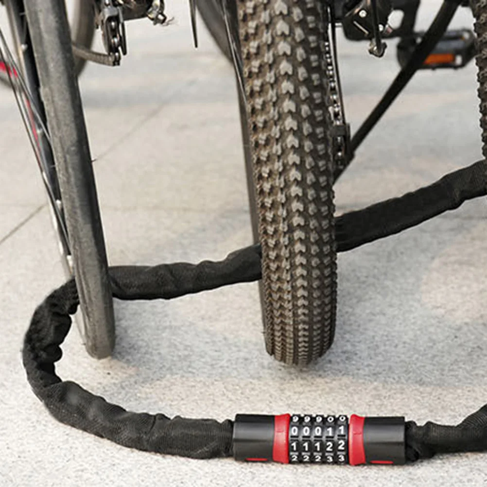 

Bike Lock Password 1m Heavy Duty Combination Chain Lock Resettable 5- High Security Anti-Theft for Motorbike Gate Fence