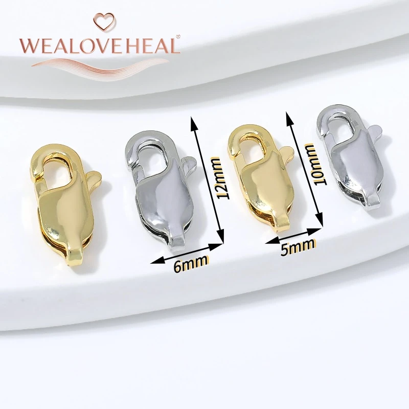 armband verschluss, 5/10/20 Stück 18K vergoldete Messing-Karabinerverschlüsse für die Schmuckherstellung, 10mm 12mm DIY Armband- und Halsketten-Zubehör Verbinder – Detail 17