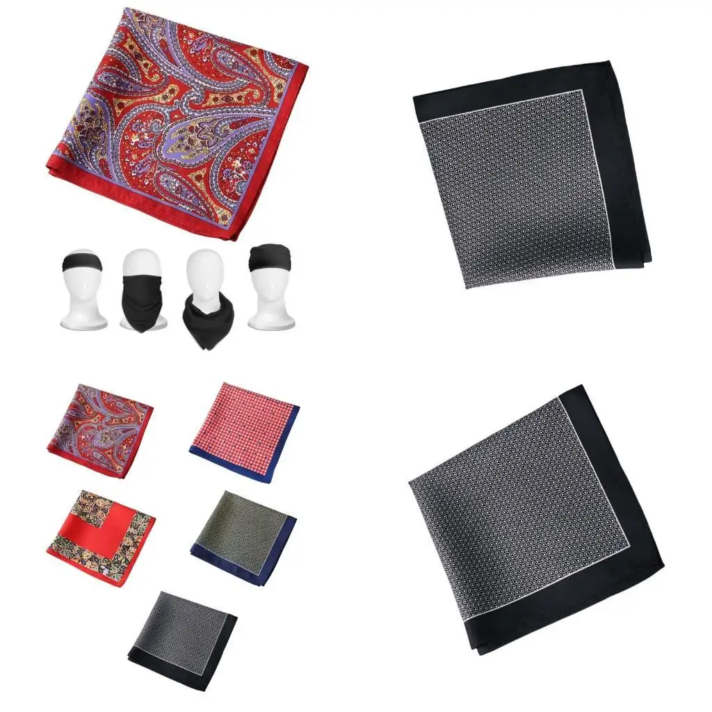 

39BB Moisture Wicking Head Scarf Luxurious Pocket Squared Handkerchief Fashion