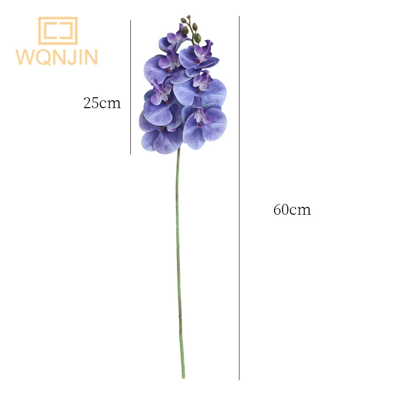 جديد طويل فرع 60 سنتيمتر اللمس محاكاة فالاينوبسيس السحلية الفاخرة المنزل التنسيب الاصطناعي زهرة الزفاف محاكاة زهرة