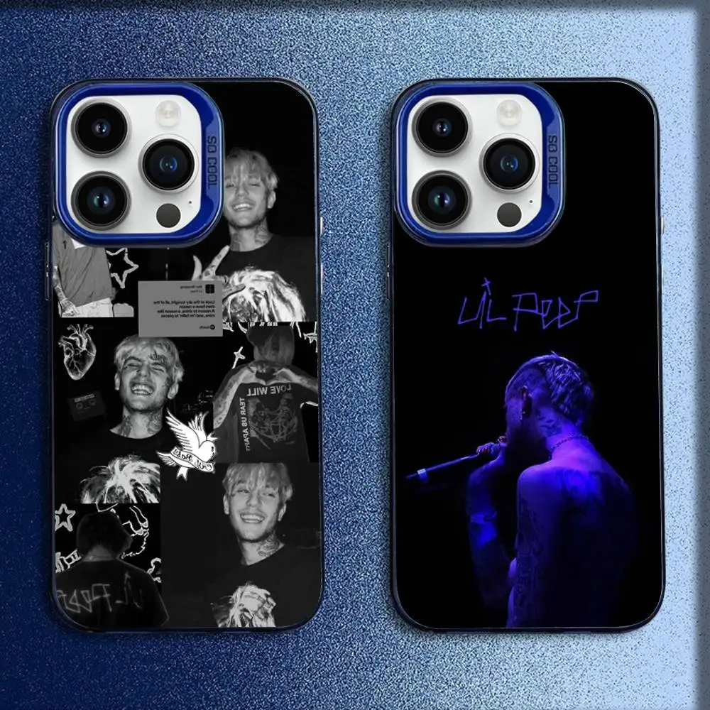 

Rapper Singer L-Lil Peep Phone Case For iPhone 16,15,14,13,12,11,Mini,Pro,E,MAX Blue Candy Matte Shockproof Cover