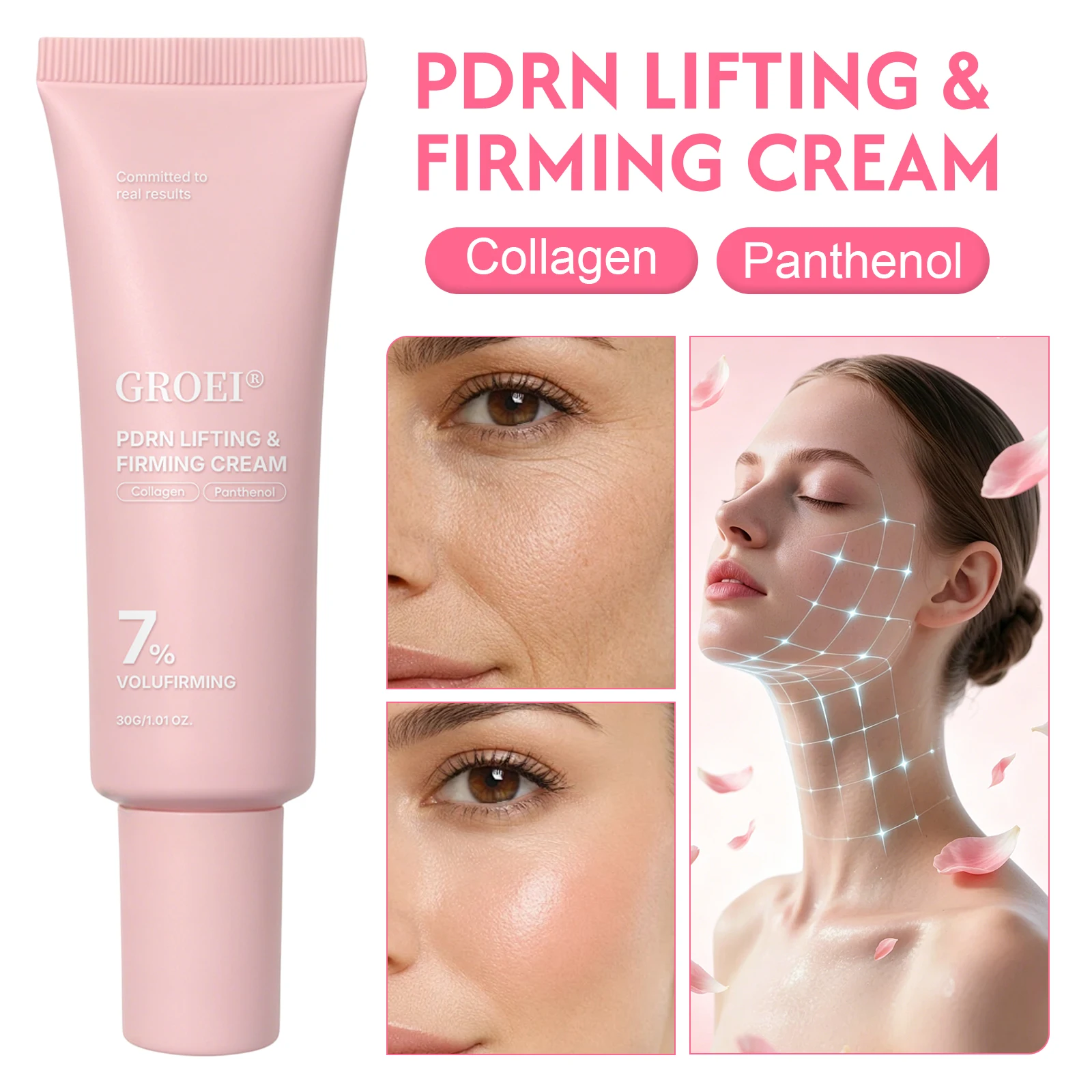 PDRN Firming Face Cream 30g, Collagen & Hyaluronic Acid Moisturizer, Centella Asiatica Nourishing Daily Skin Care for Face