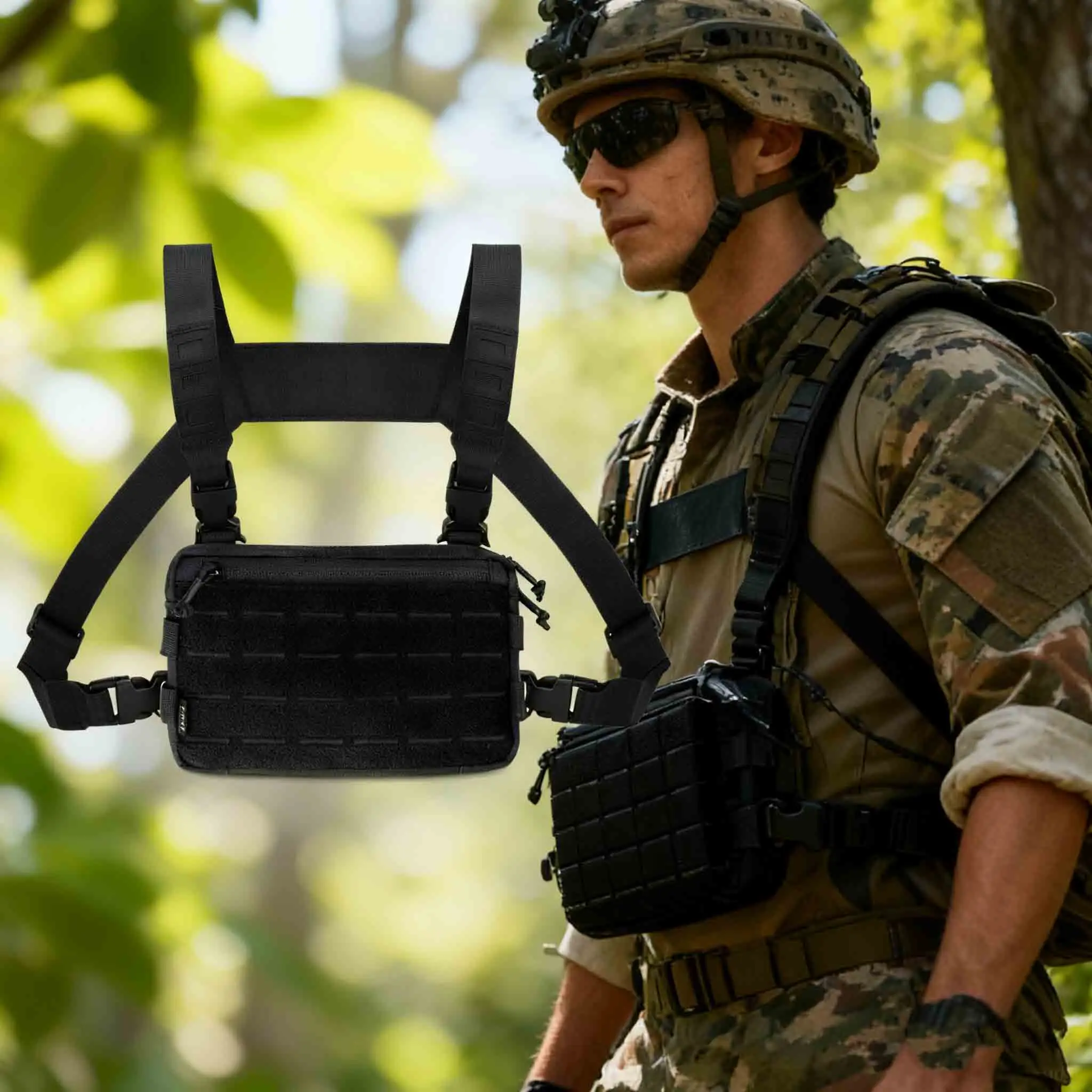 

Тактическая нагрудная сумка EDC для улицы, тактическая нагрудная сумка с передней петлей для мужчин, нагрудная сумка для бега, нагрудные установки для охоты