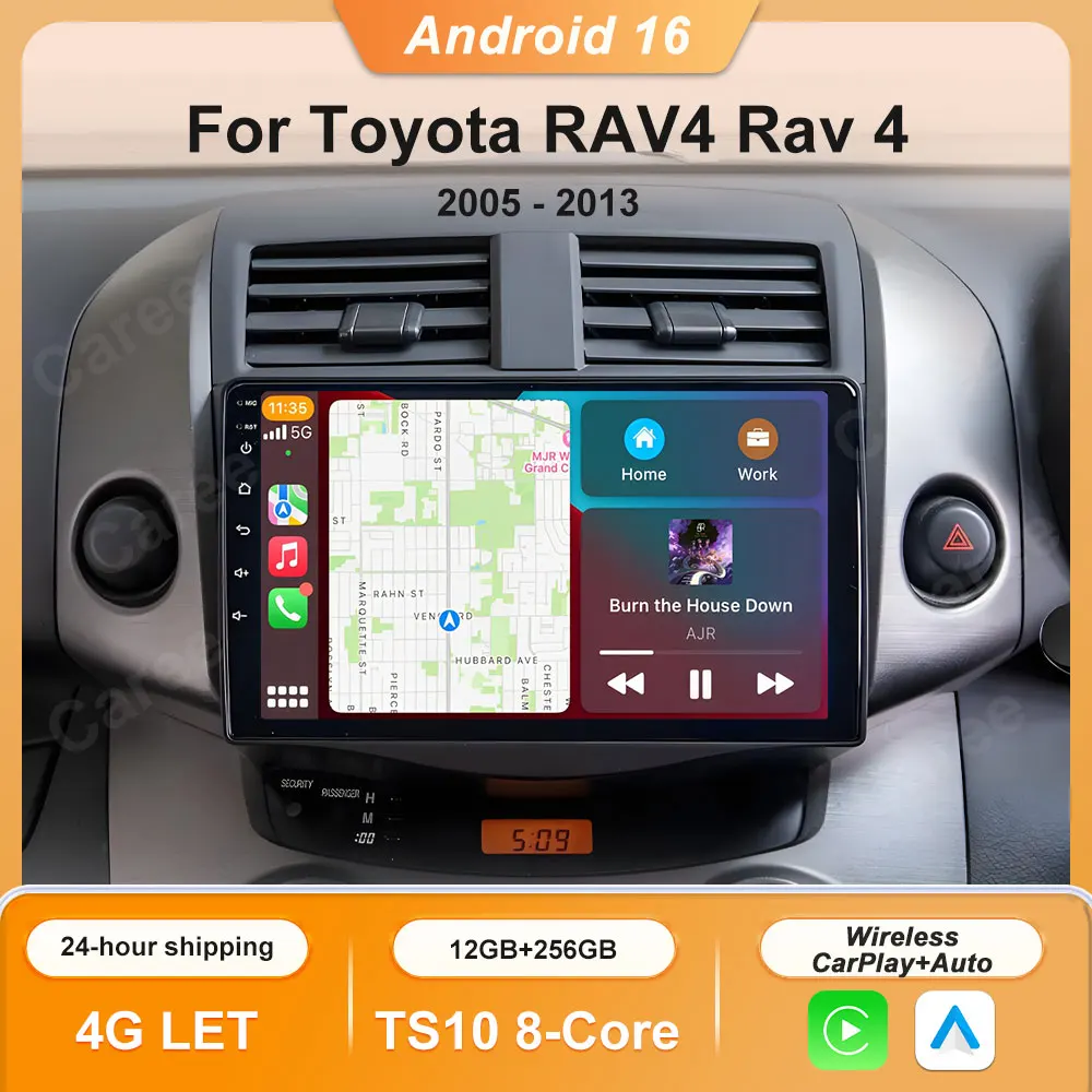 Android carplay auto para toyota rav4 rav 4 2005 - 2009 2010 2011 2012 2013 rádio do carro multimídia gps player estéreo wifi 4g bt dsp