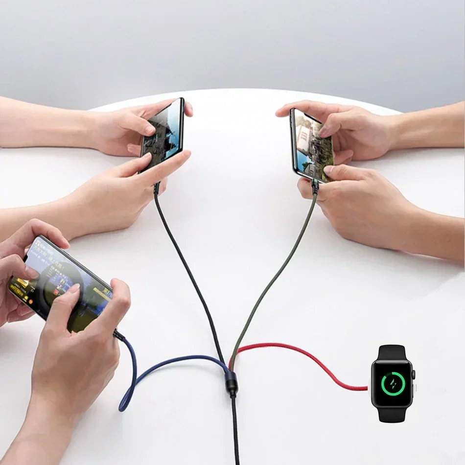 4 In 1 USB Type C Charging Cable for IPhone/Android Fast Watch Magnetic Wireless Charger for Apple Watch IWatch 1-9 Ultra SE