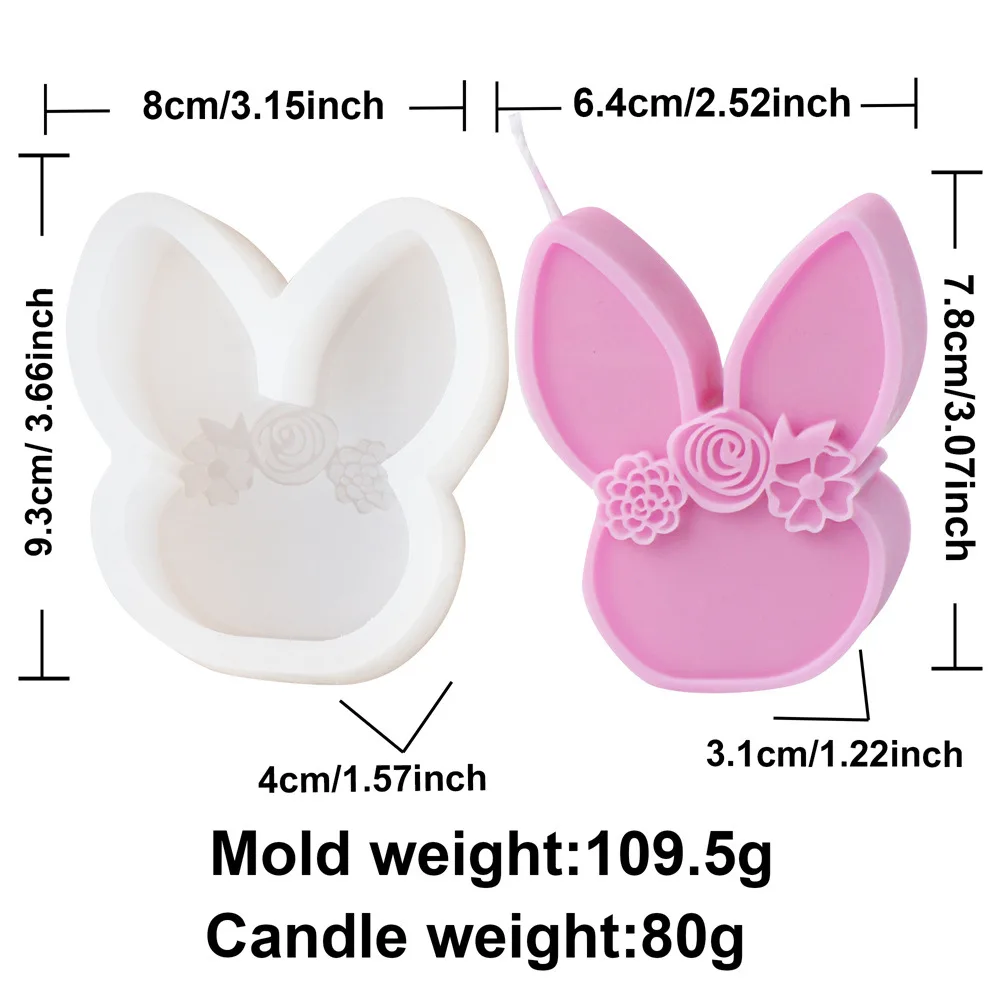 Moule à bougie en silicone pour œufs de Pâques, fleur de lapin, papillon en relief, lapin, arôme, cadeau, instituts de Pâques