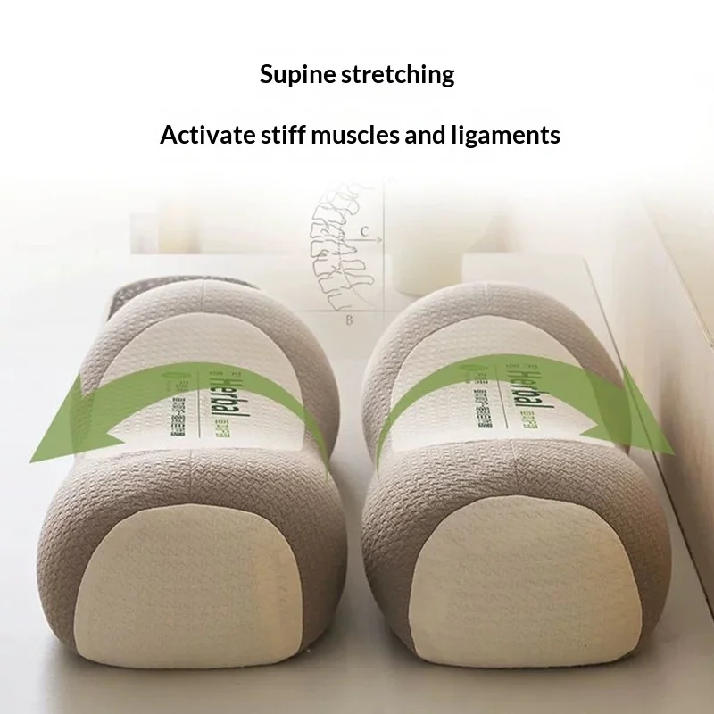 2026 New Cotton Cylindrical Neck Pillow Buckwheat Hull Filling Hard Firm Traction Pillow Insert for Cervical Support Sleeping