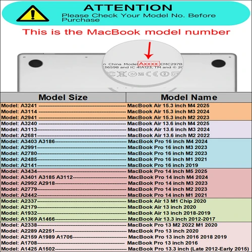Imagen 2 del producto Funda para portátil MacBook Air Pro 11 12 13,3 13,6 14 15 16 pulgadas M5 M4 M3 M2 M1 A3434 A3240 A3241 A3186 A2179 A2338 A1707Hard